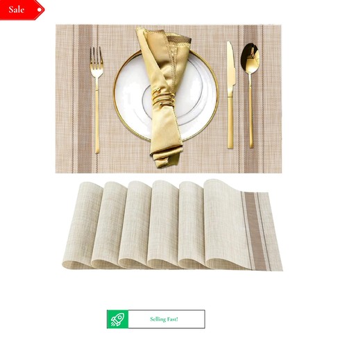 Set woven vinyl placemats - set,