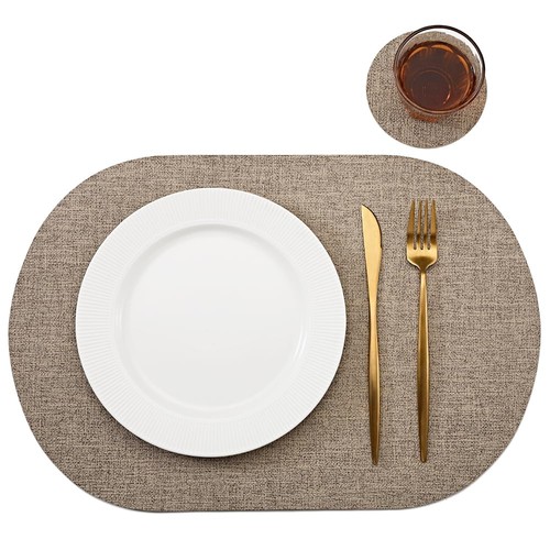 Faux leather placemats set - placemats, of