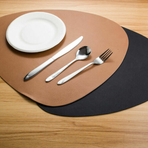 Leather placemats oval - placemats, brown