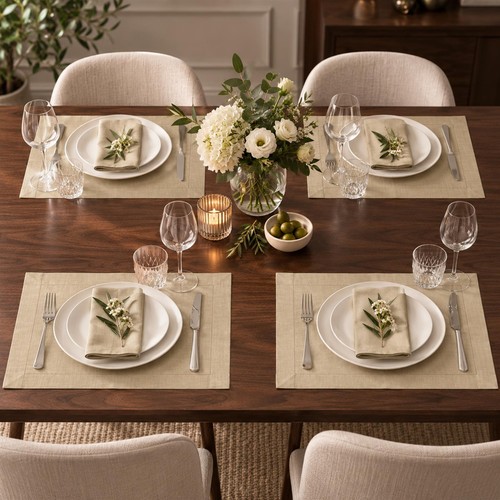 Set latte linen look - set,
