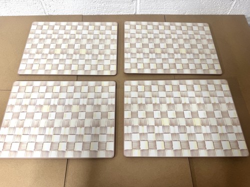 Brown check placemats mocha - check,