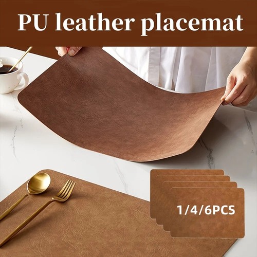 Faux leather placemats - leather,