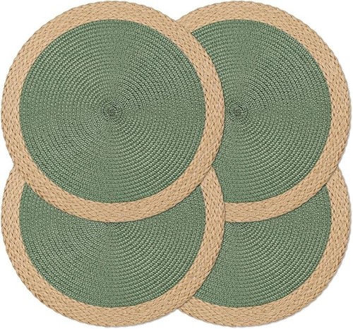 4pcs round woven - round, placemats