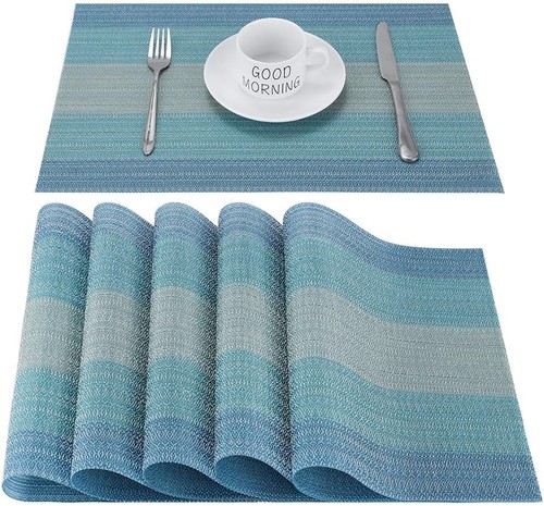 Blue table placemats - placemats, 6