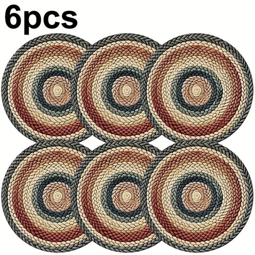 6pcs vintage round placemats - round,