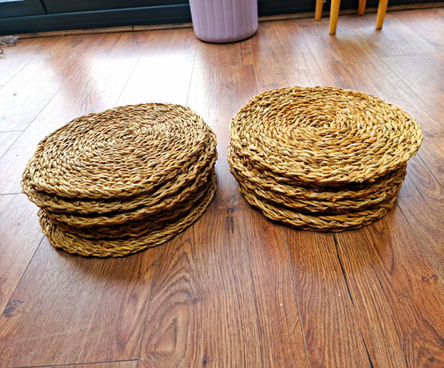 Set round beige straw - set,