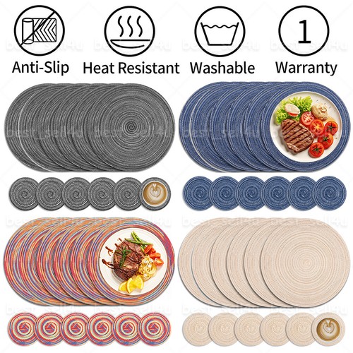Round placemats 6 coasters - round,